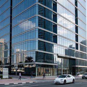 Commercial window films on high-rise buildings